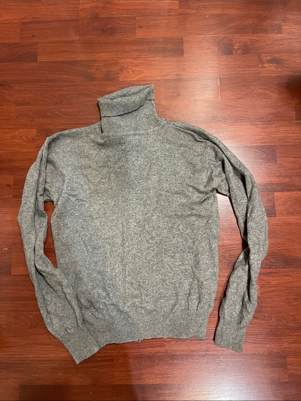 Men's Grey Turtleneck Knit Sweater
